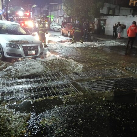Atiende Gobierno capitalino afectaciones por granizo y lluvias al sur poniente